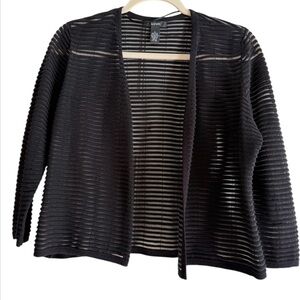 Alfani Black Striped Sheer Cardigan